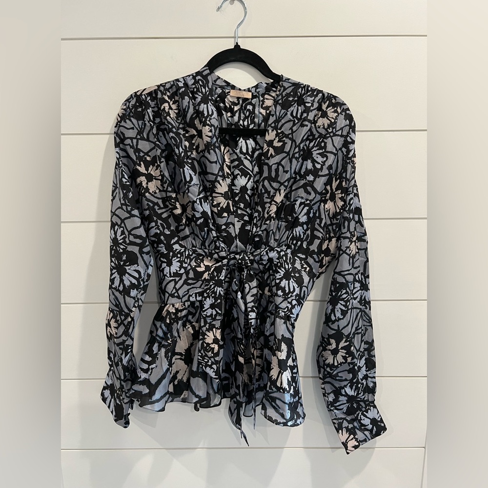 Alaia Blue and Black Patterned Top - Picture 6 of 10